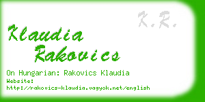 klaudia rakovics business card